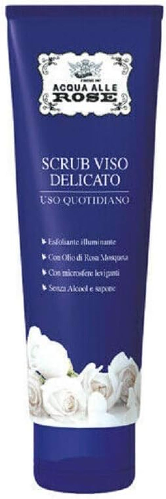 Acqua Alle Rose Scrub Viso Delicato Con Olio Di Rosa Mosqueta, Azione Esfoliante Illuminante, Formato Da 150 Ml
